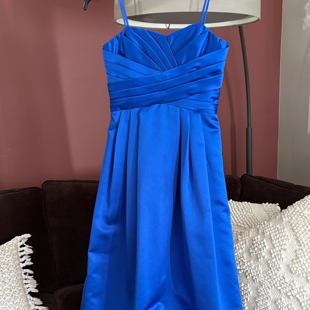David's Bridal Blue Kids Formal Dress